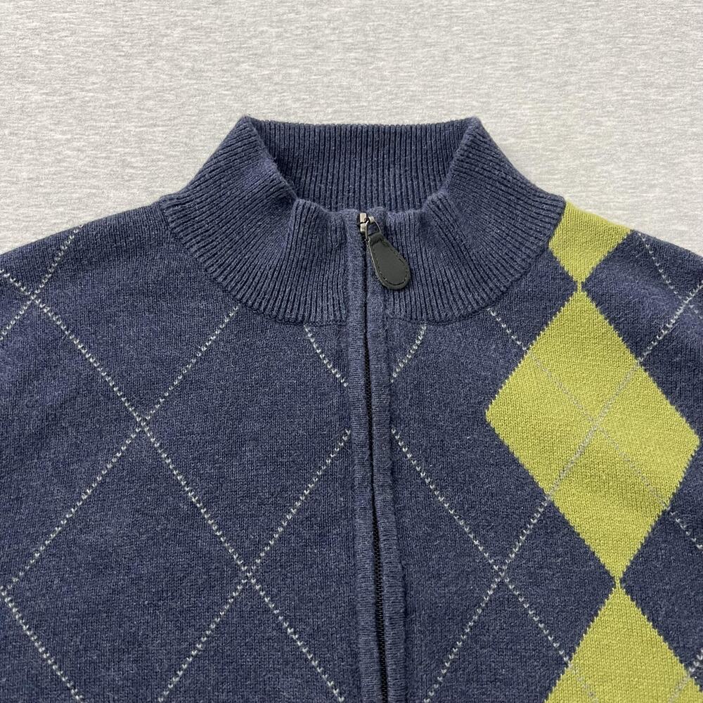 Walter Hagen Sweater Mens Large Blue Argyle Quarter Zip Golf Pullover Preppy - Picture 6 of 10